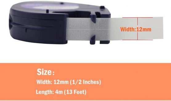 3X Compatible for DYMO LetraTag 12267 S0721530 Clear Plastic Tape 12mm x 4m, LT12267 LetraTag Black on Clear (Transparent) Tape for Dymo LetraTag LT100H LT100T LT110T QX50 XR XM 2000 Plus LabelMakers - Image 4
