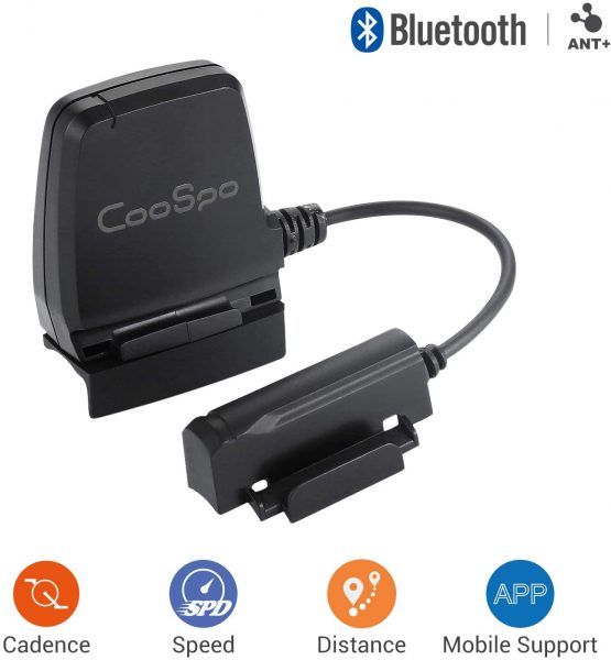 CooSpo Cadence and Speed Sensor 2 in 1 Bluetooth ANT+, Wireless RPM Cycling Cadence Sensor for Cycling Computer Compatible with Zwift Wahoo Runtastic Pro Openrider Rouvy CoospoRide and more