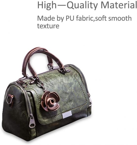 NICOLE&DORIS Fashion Handbags for Women Top-Handle Bag Retro Crossbody Bag Flower Handbags for Lady Messenger Bag Elegant Shoulder Bag Dark Green - Image 3