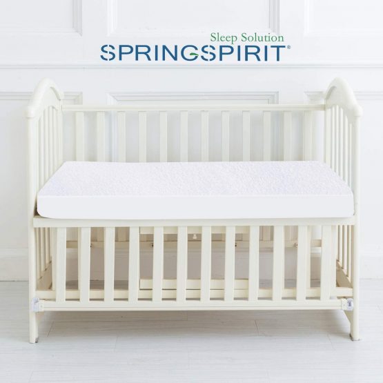 SPRINGSPIRIT Waterproof Cot Bed Mattress Protector Bamboo Mattress Cover 60x120cm, Breathable for Toddler, Baby Bed - Image 2