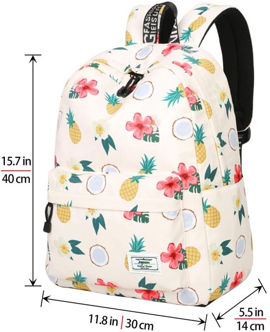 School Bookbags for Girls, Cute Pineapple Laptop Backpack Women Daypack Travel Bag Satchel by Mygreen(Beige-Medium) - Image 2