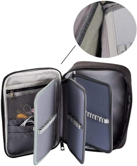 Becho Multifunction Zipper Pencil Case High Capacity Holder Pouch Pen Bag Colored Pencil Pen Box 72 Slots (Black) - Image 3