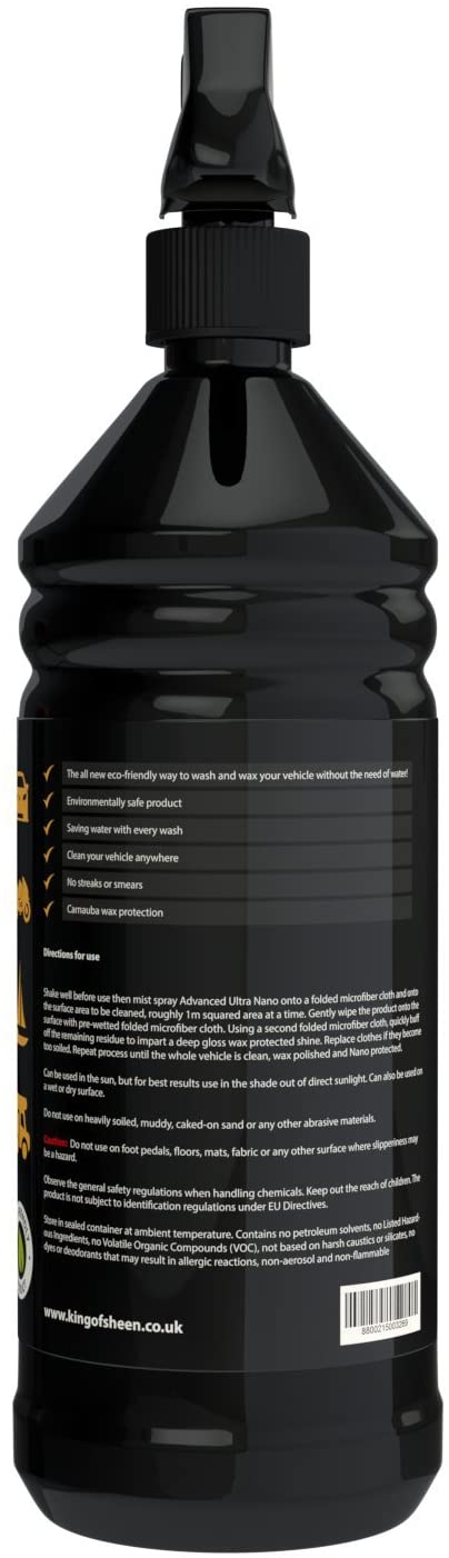 King of Sheen Advanced Ultra Nano Waterless Car Wash Kit, Wet Wax Car Cleaning Products with added Carnauba Wax - Image 2