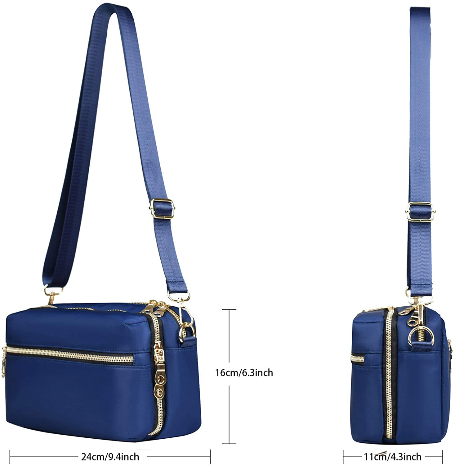 YANAIER Women Crossbody Bag, Casual Multi Pocket Handbag Purse Small Cellphone Pouch Wallet Shoulder Bag for Ladies Girls Navy - Image 2