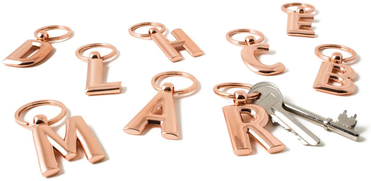 IF Metal Letter Keyring Personalised Alphabet Letters - Rose Gold - K, 3 x 1 x 7 cm - Image 3