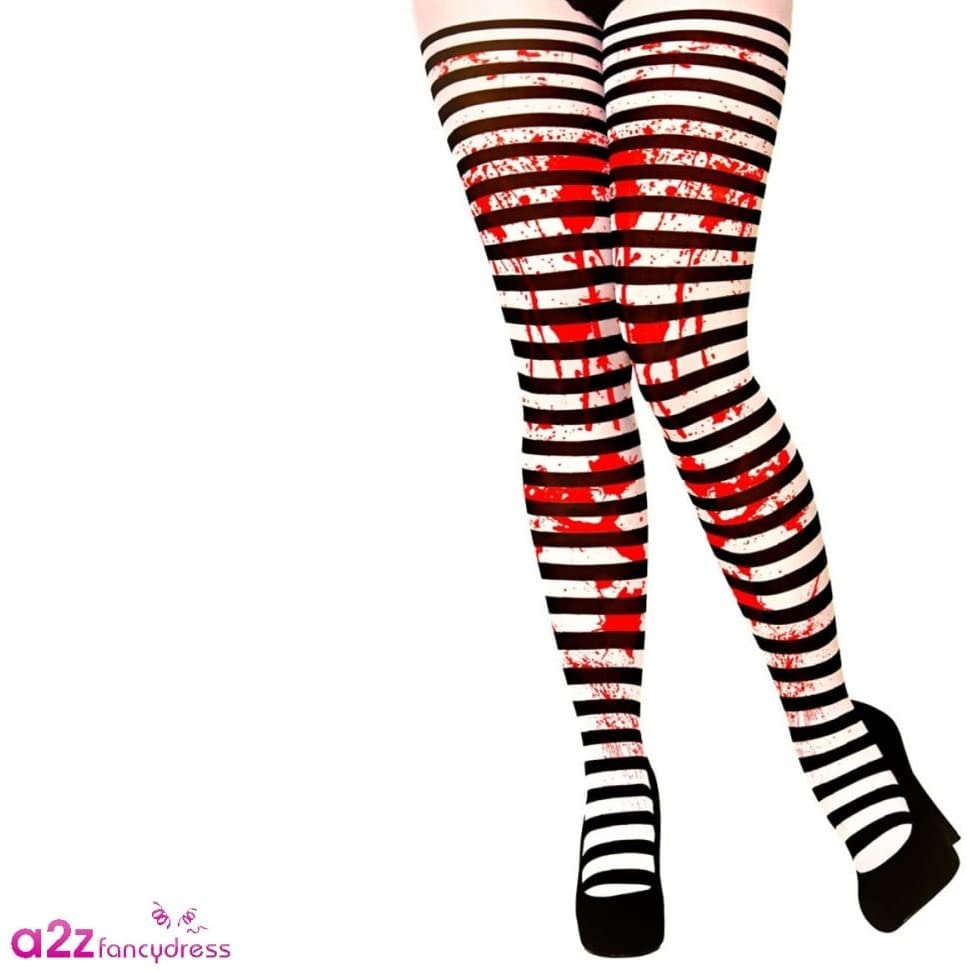 Horror Clown + Tights Ladies Fancy Dress Halloween Circus Adults Womens Costume (Small UK 10 - 12), Red, Small UK 10-12 - Image 4