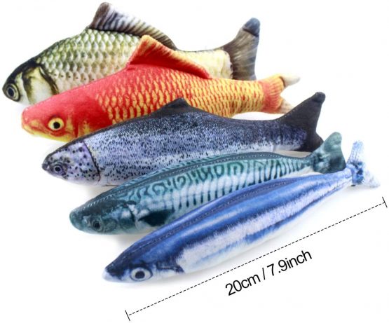 Natuce 5PCS Catnip Fish Toys for Cat, 20 cm Cat Toys, Cat Fish Pillow, Cat Catnip Toys, Cat Chew Toys, Pet Toy, Cat Pillow, Fish Toy, Teeth Cleaning, Interactive Plush Cat Toys, for Cat, Puppy, dog - Image 3