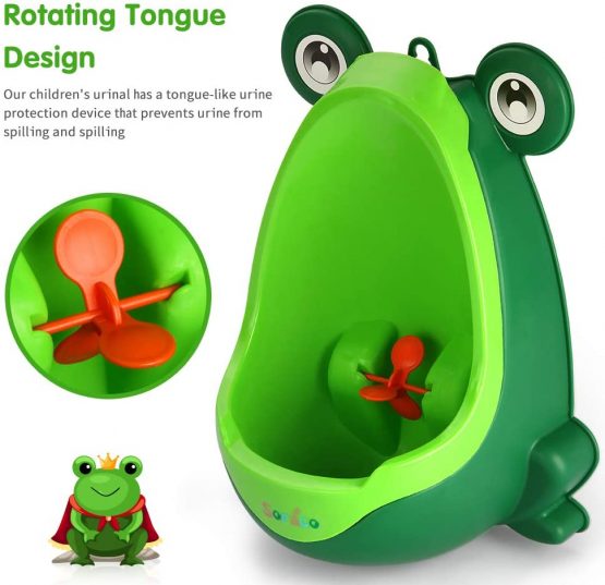 Soraco Frog Baby Potty Training Urinal for Toddler Boy with Funny Whirling Target Green - Image 2