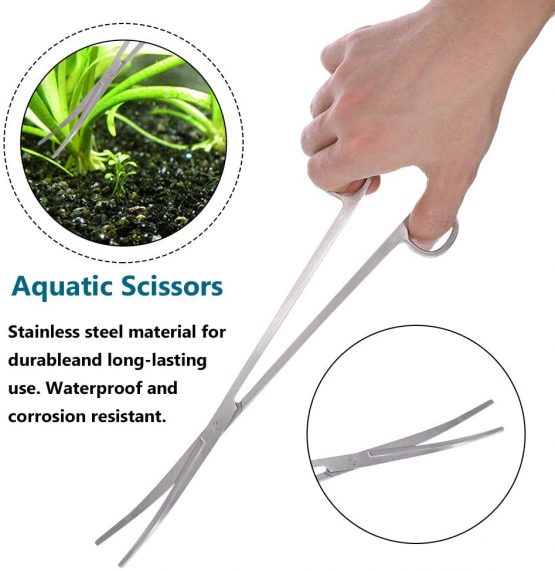 miuse Aquarium Scissor Tweezers Spatula Tool - 4 in 1 Stainless Steel Aquatic Plants Aquascaping Tools Set for Fish Starter Kits & Aquariums Tank - Image 4