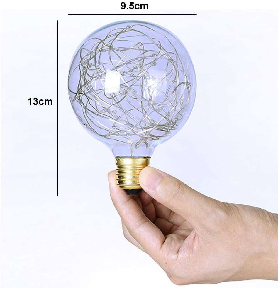 AIFUSI G95 LED Globe Fairy Light Bulb for Ambient Night Lighting E27 Standard Base Edison with Starry Decorative String Lights for Bathroom Bedroom - Image 4