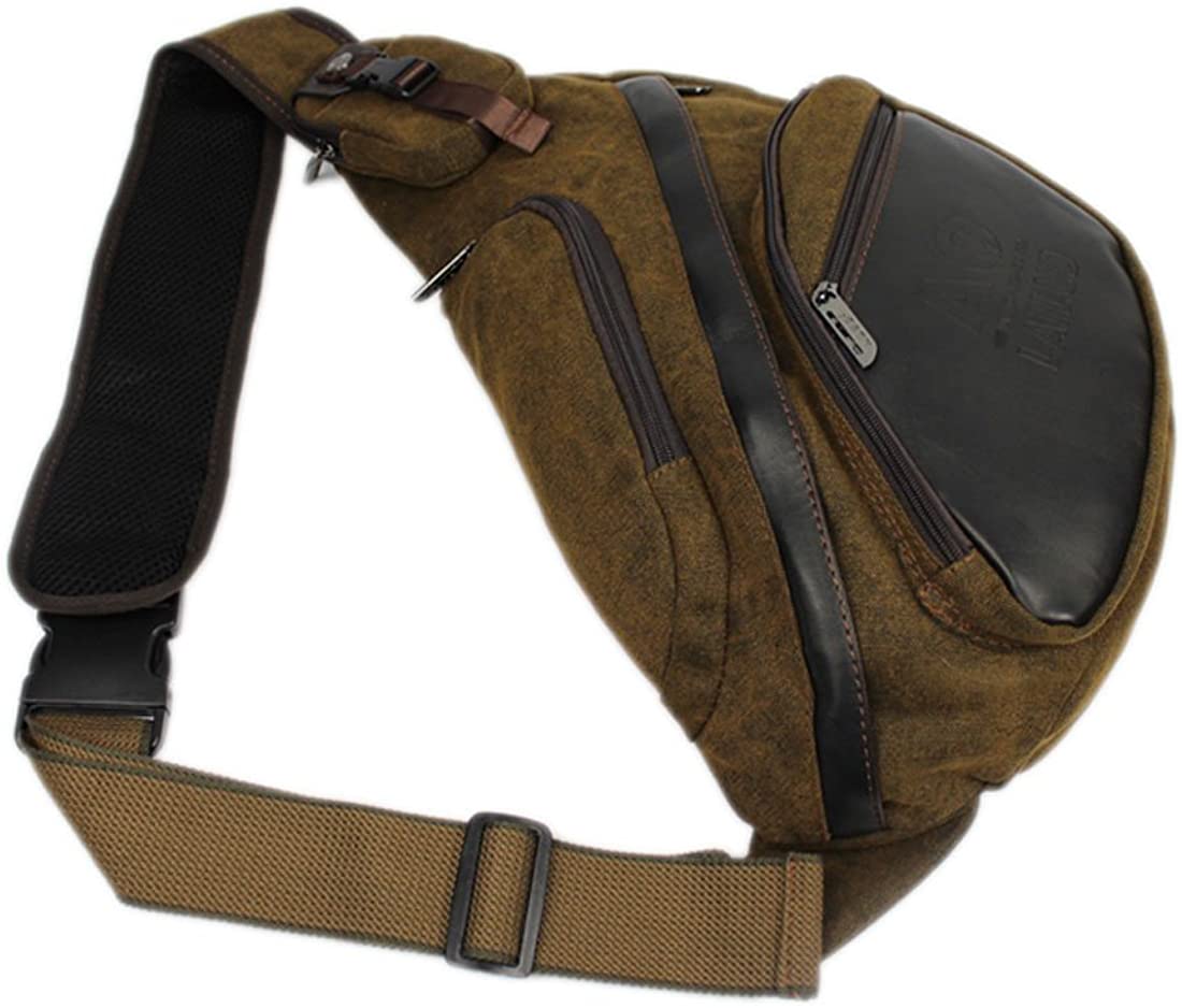 Xieben Canvas Sling Bag Backpack Crossbody Shoulder Chest Pack for Men Women Travel Business Laptop Cycling Hiking Camping Rucksack Daypack Vintage - Image 4