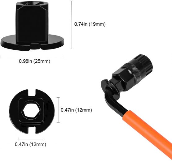 Oumers Bike Cassette Removal Tool with Chain whip and Auxiliary Wrench Bicycle Sprocket Removal Tools, Bicycle Cassette Lock Ring Removal Freewheel Remover Wrench Sprocket Remover - Image 4