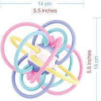WEofferwhatYOUwant Sensory Teether and Rattle. Grab, Chew, and Shake. Plastic center for Easy Cleaning and No Exposed Screws. Baby Safe for plus 0 months.