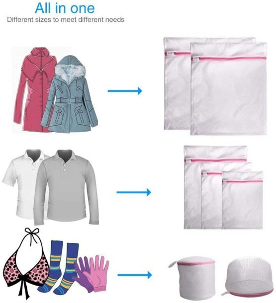 GOGOODA 7PCS Mesh Laundry Bags, Reuse Durable Washing Machine Bag for Delicates Blouse, Hosiery, Underwear, Bra, Lingerie and Baby Clothes … - Image 2