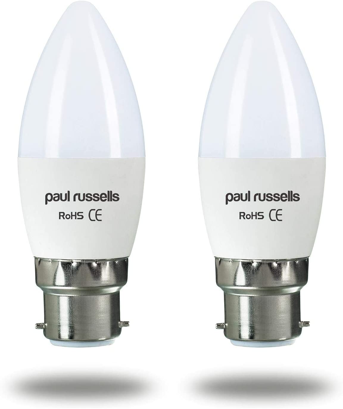 paul russells LED Light Bayonet Cap B22, 60watt Equivalent, 6.5W 806LM LED Bulbs, 2700K Bright Warm White