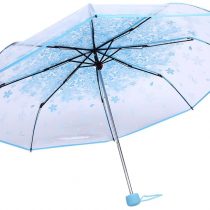 Zerodis 36 Inch Transparent Clear Foldable Umbrellas with Cherry Blossom for Wind and Heavy Rain