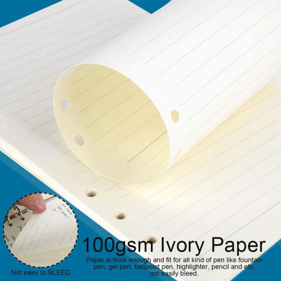 FANDAMEI 3 Pack A5 Filofax Refills Paper - 270 Pages/135 Sheets A5 Insert Ruled Lined Paper, 6 Hole Loose Leaf Punched Paper Refill for Diary Notebook, A5 Refillable Planner for School Office Travel - Image 4