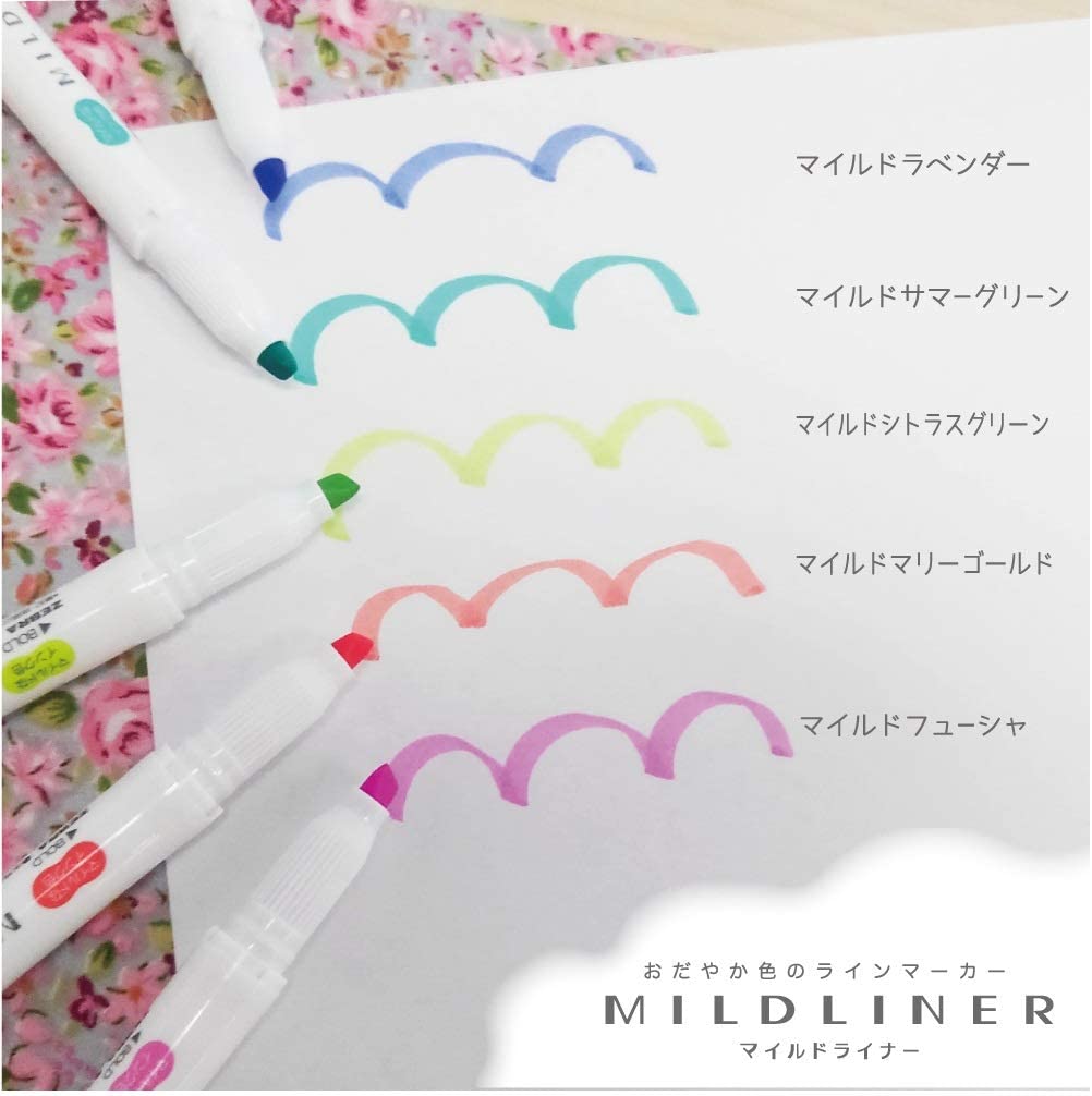 Zebra Highlighter Mildliner, 5 Bright Color Set (WKT7-5C-HC), 5 count (Pack of 1) - Image 3