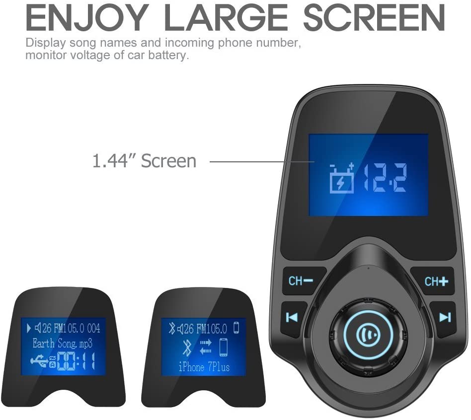 NULAXY Bluetooth Car Transmitter, Wireless InCar Bluetooth FM