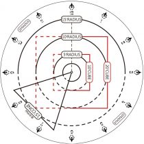 Byhoo Spell AOE Damage Marker D&D Area Effect Template - 1" Grid or Hex Tabletop Game Mat RPG Gaming Accessories for Dungeons and Dragons 5E Pathfinder and Other TTRPGs