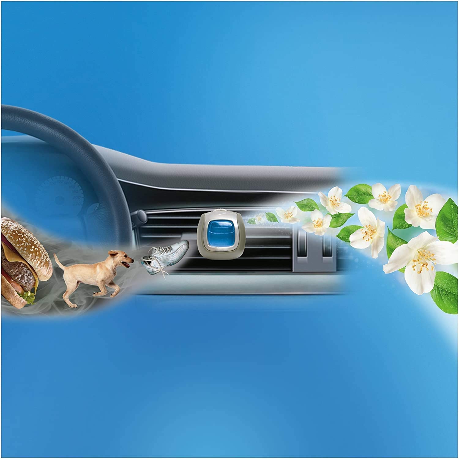 Febreze Clip-on Cotton Car Air Freshener, 2ml, White, 2 ml (Pack of 1) - Image 4