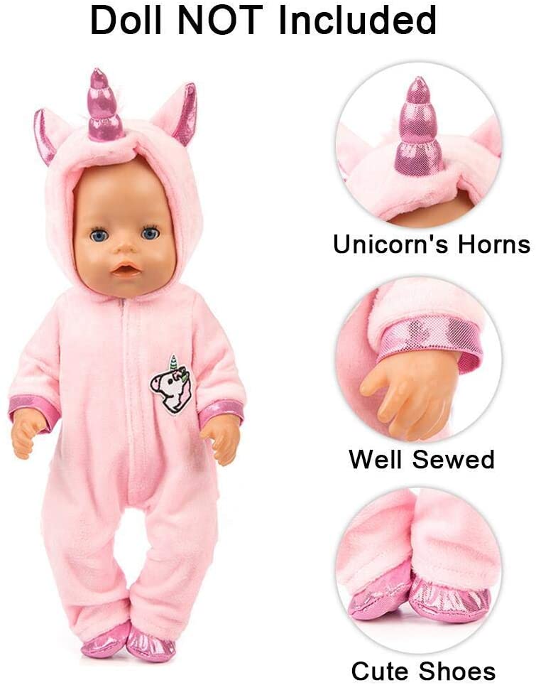 ebuddy Unicorn Jumpsuit Sets Include Sky Blue and Pink Doll Clothes 2 ...