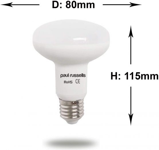 3 Pack 7W Reflector LED Light Bulbs E27 ES Large Edison Screw Paul Russells Bright 7W=60W Spotlight R80 Spot Light 120 Beam Lamp 4000K Cool White 60W Incandescent Replacement - Image 3