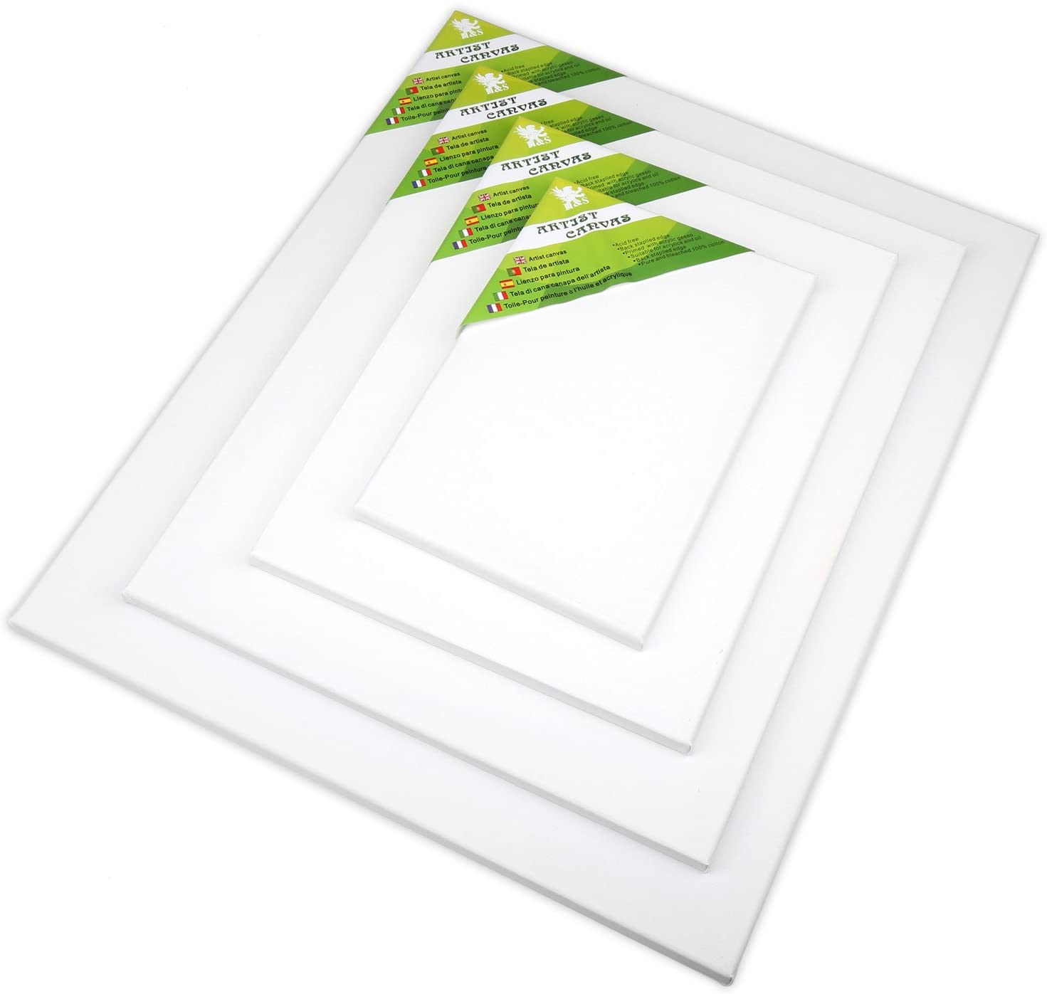 H&S Set of 4 Artist Blank Canvas Boards for Acrylic Oil, Watercolour Painting, 20x30cm, 30x40cm, 40x50cm, 50x60cm - Image 2