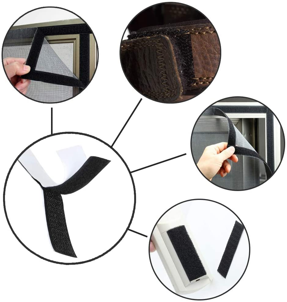 TRIXES Hook and Loop Tape 1M Roll, Self Adhesive Strip, Strong Double Sided Sticky Back Fastening Tape - Image 3