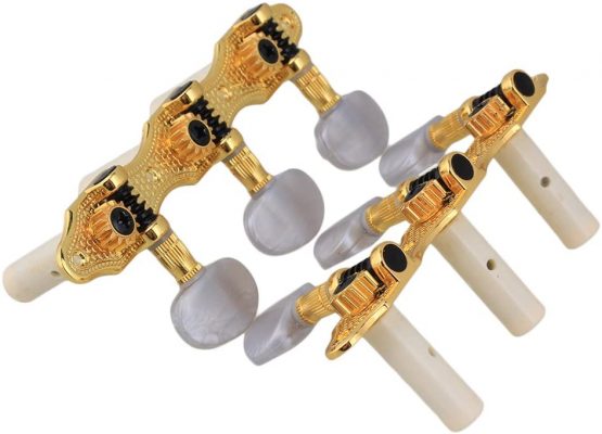BQLZR Golden Plated Classical Guitar Tuners Machine Heads Pearled Tuning Pegs - Image 3