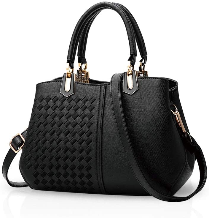 NICOLE&DORIS Women Lady Handbags Shoulder Bag Crossbody Bag Tote Satchel Purse PU Leather Black, Black a