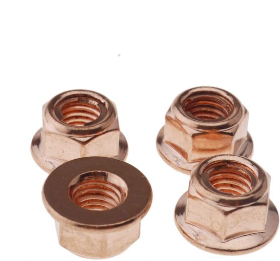 Car Exhaust Manifold Nuts Head Stud Nut M8 Hex Copper Self Locking Tools (Pack of 12)