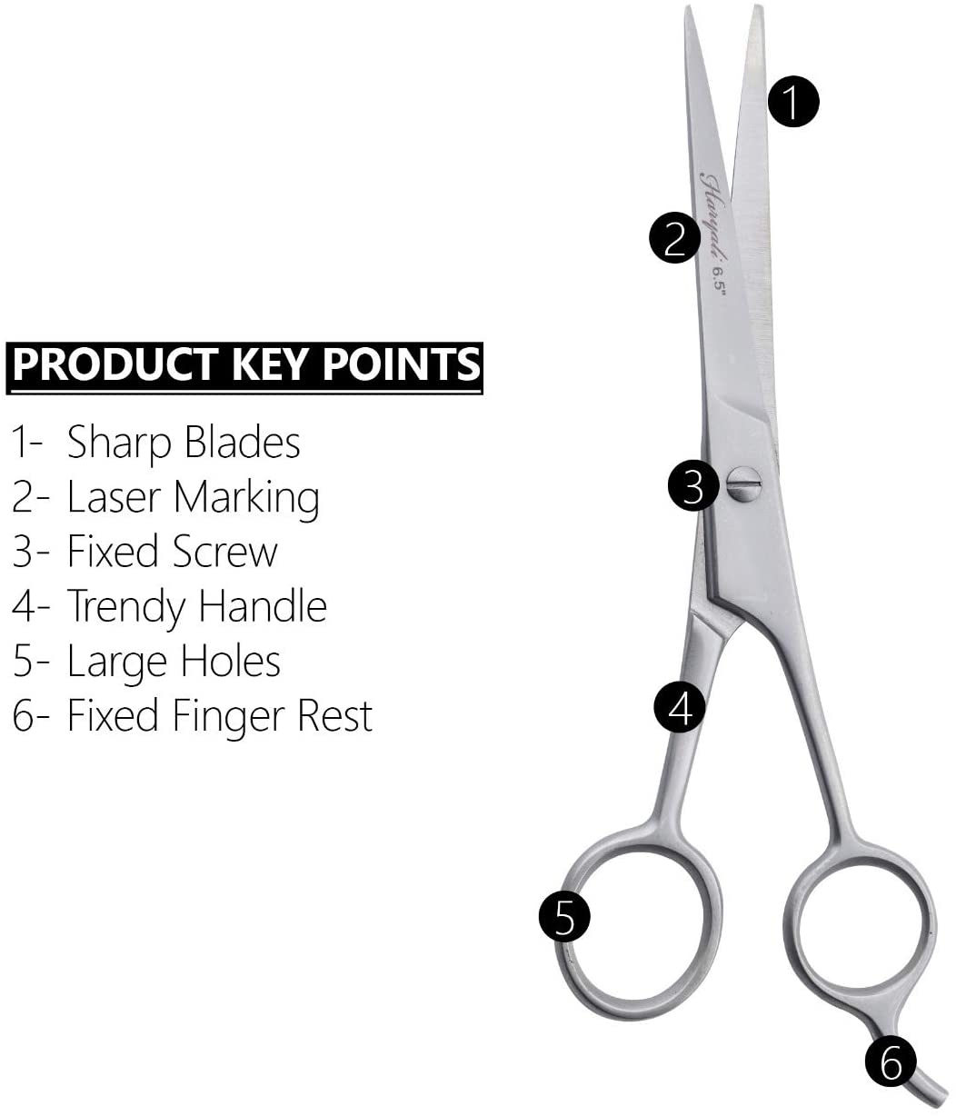 Haryali London, 6.5" Hair Cutting Scissor, Stainless Steel Hair Scissors with Fixed Screw - Image 4