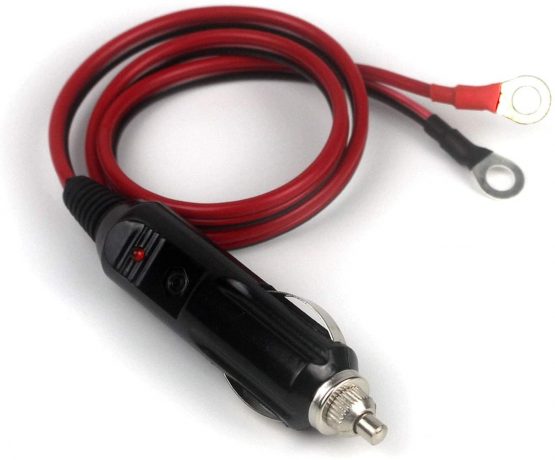 Car Cigarette Lighter Male Socket to O Ring Terminal Connector with 20A Fuse for Car Inverter,Air Pump,Electric Cup,Car Audio,Car MP3,etc 12V 24V 1.6FT