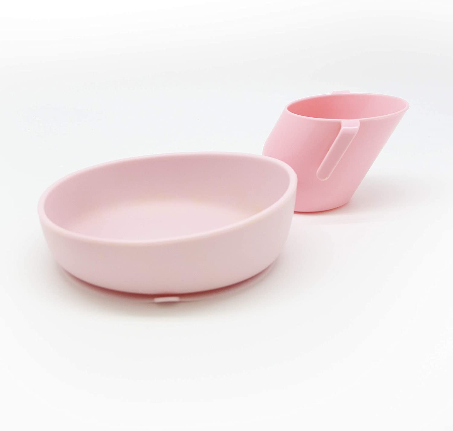 Doidy Trainer Cup and Weaning Bowl Set, for Baby 3months+ Mealtime (Cup + Bowl, Pink)