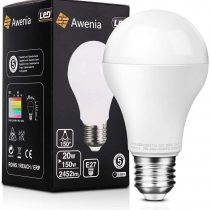 Awenia LED Light Bulb E27 Cool White A65 Edison Screw,20W 2452 lumens 6500K=150W Incandescent Bulb Golf Ball, Single