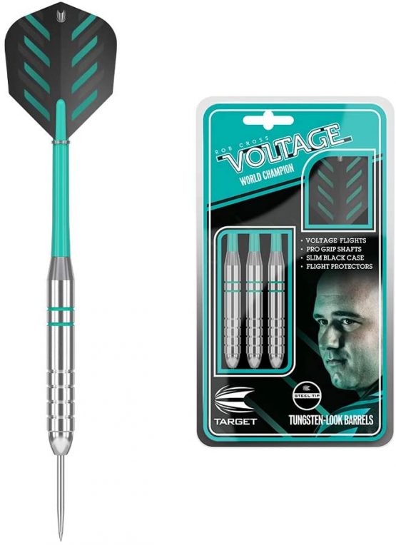 Target Darts Rob Cross Silver Voltage 24G Brass Steel Tip Darts Set