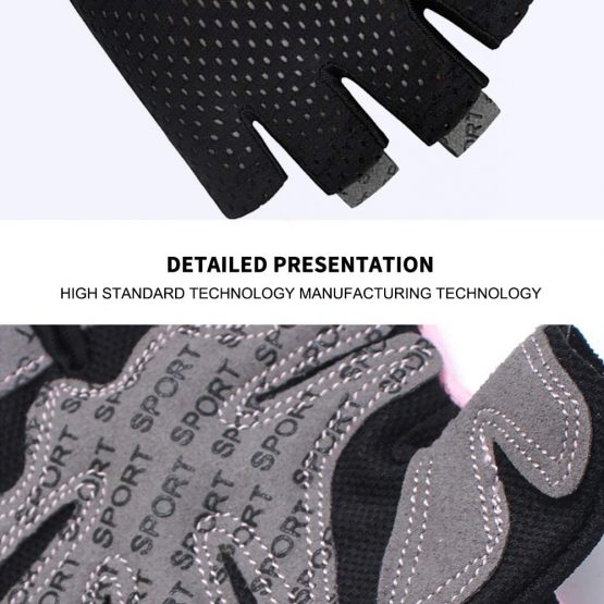 Hually Gym Gloves, Breathable Training Gloves with Microfiber Fabric, No-Slip Silicone Padded Palm Protection and Extra Grip, Fitness Gloves for Men & Women, Weight Lifting/Cross Fit/Cycling, etc(L) - Image 3