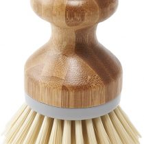 Addis 517683 Palm Dish Brush with Natural Bamboo, Natural & Grey, Grey/Wood, 6.7 x 6.7 x 9 cm