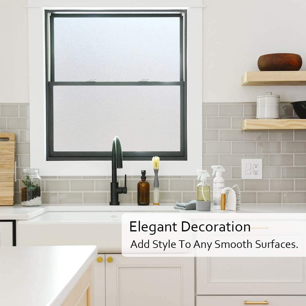 Lifetree Frosted Window Film Privacy Opaque Film for Glass Windows 90×200 cm Static Cling Non-Adhesive Frosting Film UV Sun Blocker for Home Office Bathroom - Image 2