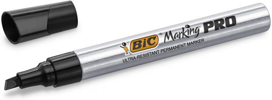 BIC Marking Pro Permanent Markers Medium Chisel Tip - Black, Box of 12 - Image 3