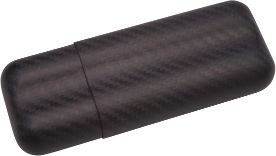 GERMANUS Cigar Case Made of Real Carbon for 2 Cigars in Black