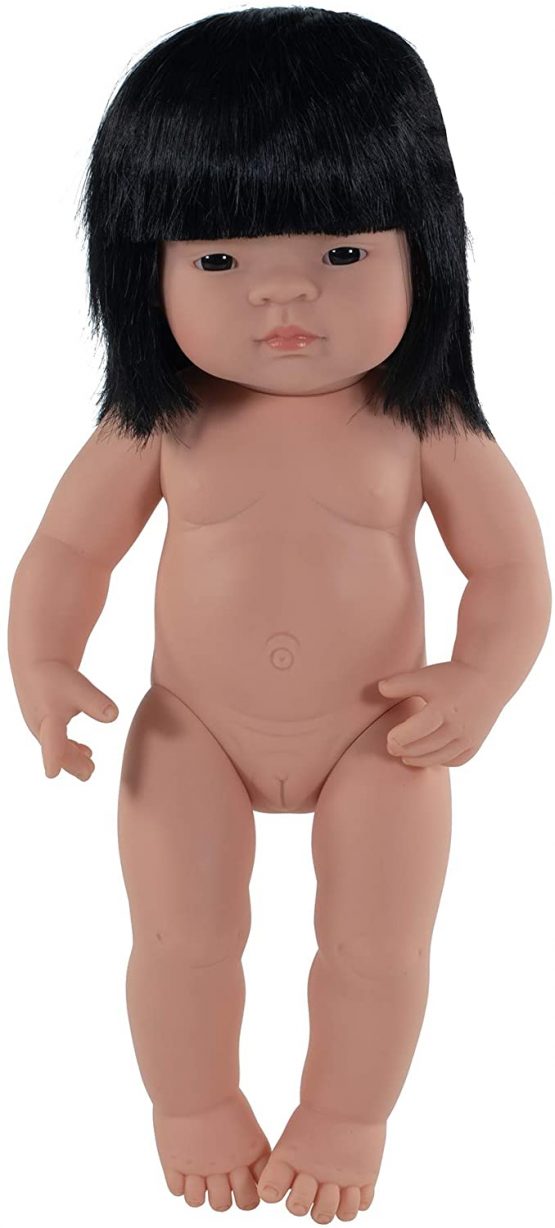 Miniland Miniland31056 Baby Doll Asian Girl W/O Underwear, Multi-Color - Image 2