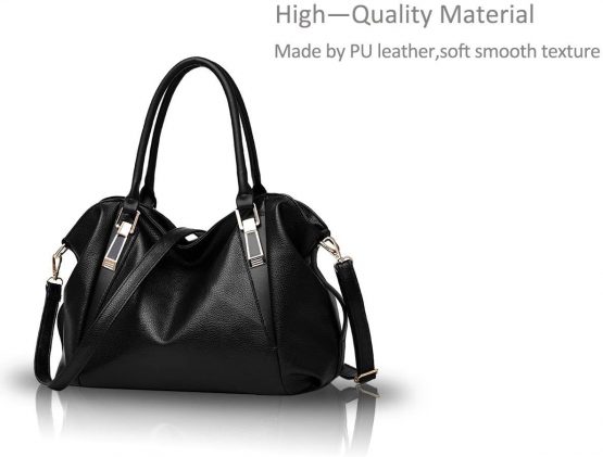 Nicole&Doris New Bag Ladies Classic Casual Fashion Soft Bag Portable Shoulder Bag Women Messenger Bags Women Purse(Black) - Image 3