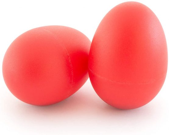 TIGER SHA7-CL | Plastic Egg Shakers | Percussion Maracas Musical | Pack of Two | Red