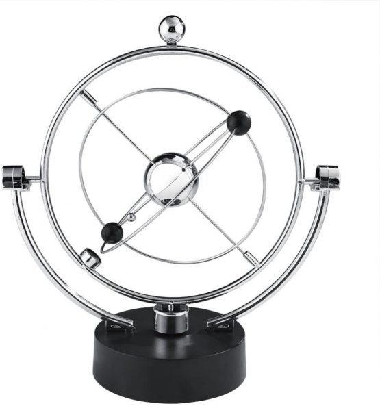 Fdit Craft Milky Way Swing Ball Desk Celestial Body Kinetic Movement Orbital Electric Wiggler Swing Ball Desk for Home Room Decor(A603) - Image 2
