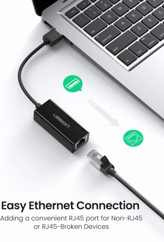 UGREEN Ethernet Adapter USB 2.0 to 10/100 RJ45 Network Lan Wired Adaptor Compatible with Switch, WiiU, Macbook, Chromebook, Surface Pro, Windows 11,10, 8.1, Mac OS 10.13, Linux - Image 2