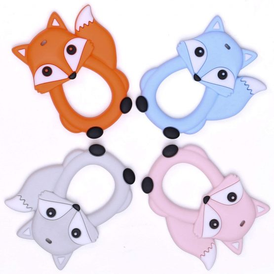PREMYO Teething Toy for Baby Teether Silicone - Soothes Sore Gum Pain - Easy to Grab BPA Free Fox Blue - Image 3