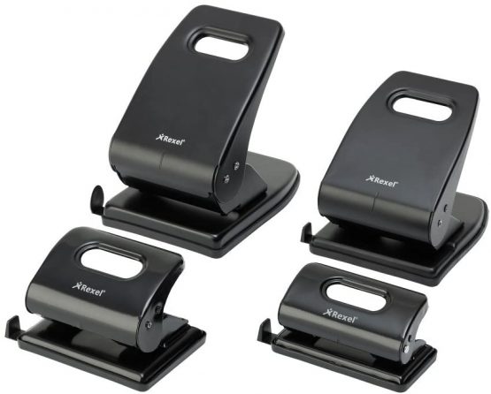 Rexel Value 210 2 Hole Punch, 10 Sheet Capacity, Adjustable Guide Bar, Metal, Black, 2100759 - Image 3