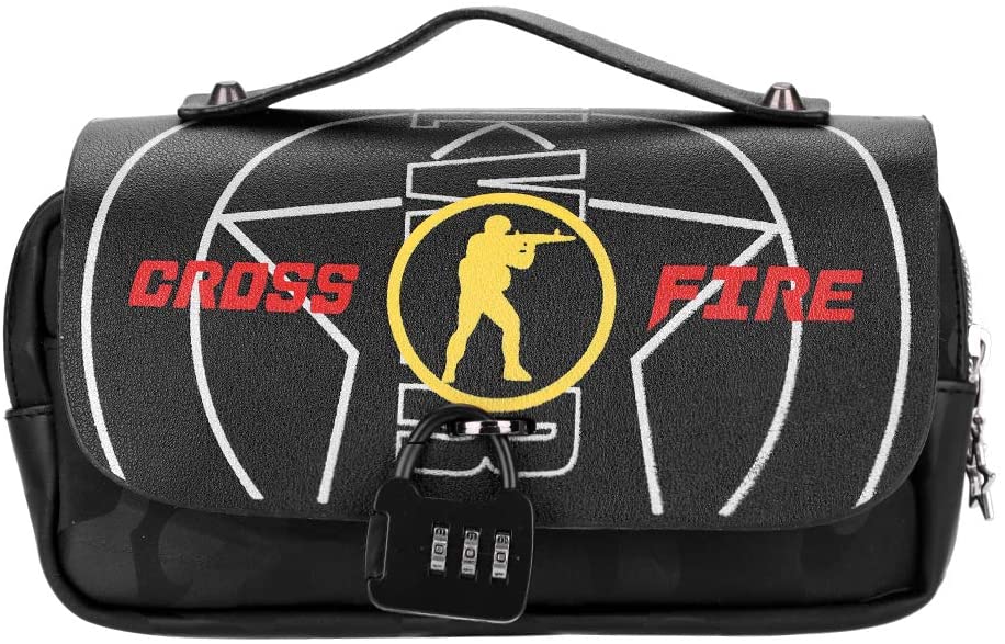 Boys Pencil Case with Lock Large Capacity Pencil Pen Bag Zipper Punch Waterproof Portable Students Stationery Organizer Bag with Handle Free Wrist Strap for Gel Pens Ballpoint Pens Colour Pens Storage - Image 2